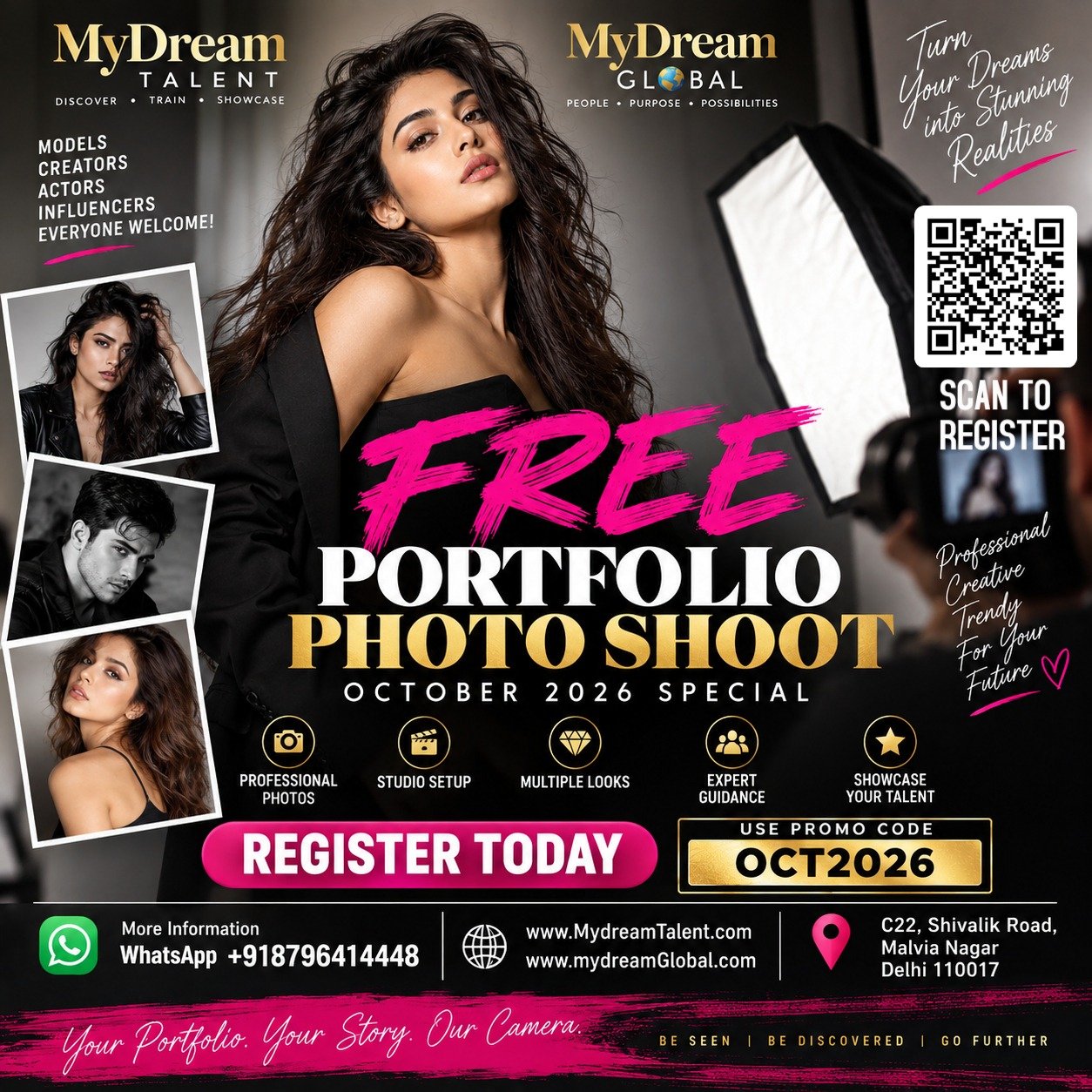 Free Portfolio Photoshoot October 2026 flyer